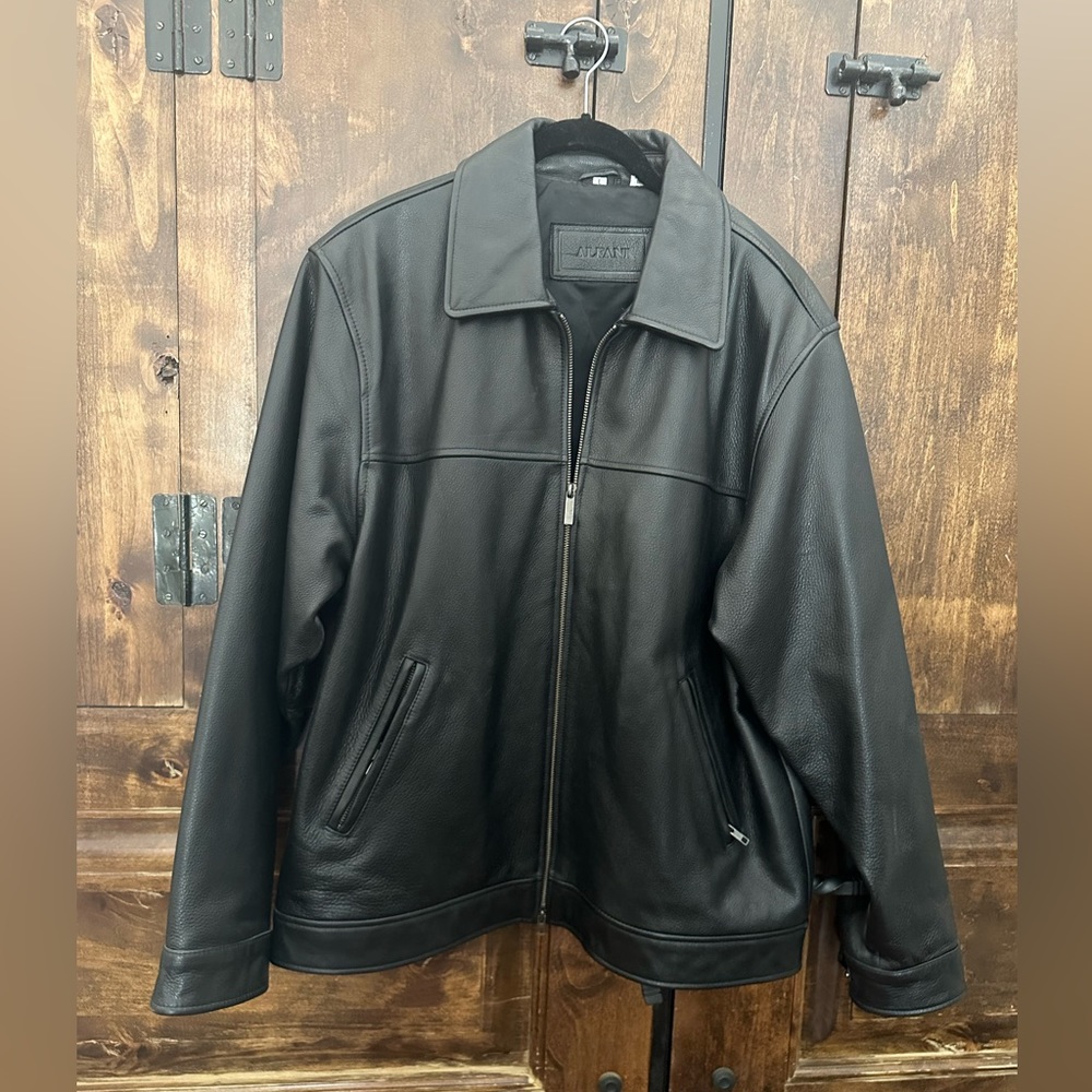 Alfani Large men’s black leather jacket